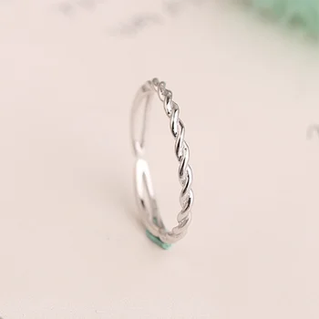 Jednoduchý Minimalistický Tenké Malé Tkané Twist Silve Farba Prst Prsteň Pre Ženy Elegantných Šperkov, Veľkoobchod