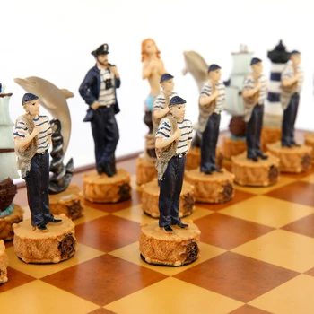 Šach Ks 32 Ks Šach Strane Rezbárstvo Ruka-Natiahnutý Morská Víla Šachové Figúrky Zberateľskú Šach Šach Luxus