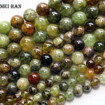 Meihan doprava Zadarmo (64beads/oblasti činnosti) fyzická 6 mm zelená granát hladké kolo voľné korálky pre šperky DIY robiť dizajn