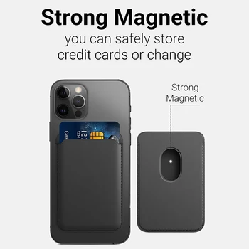 Magnetické Prípade Peňaženky Karty Taška pre iPhone 12 12 Pro Max Mini Magsave Magnetické Karty Držiak pre iPhone 12 Luxusné Kožené Späť Klip
