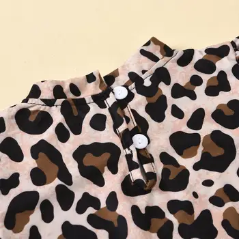 Humor Medveď Jeseň Dievčatá Šaty, Oblek Leopard Vytlačené Dlhým Rukávom Topy + Oka Sukne 2 ks Batoľa Bežné Deti Oblečenie