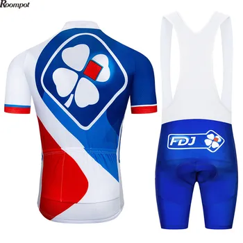 2020 Modrá FDJ cyklistického Tímu Oblečenie 12D Gél Pad Šortky Bicykli Jersey Mens Rýchle Suché Požičovňa Nosenie v Lete Pro Cyklistické Dresy