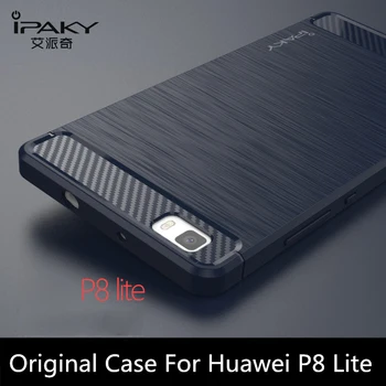 Pre Huawei P8 Lite Prípade Pôvodného IPAKY Silikónové Uhlíkových Vlákien Hybrid Ochranný Kryt na Huawei P8 Lite prípade