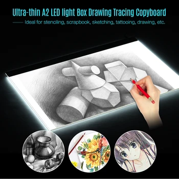 A2 Copyboard Veľké Ultra-tenký LED Light Pad Box Maľovanie Sledovanie Panel Copyboard Plynulou Nastaviteľný Jas USB Powered