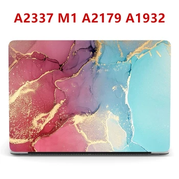 Mramor Prípade pre Macbook Air 13 A2179 A1932 A2337 M1 2018 2020 Matný Lesk Jasné, Hard Shell Prenosný obal pre Mac book 13,3 palca