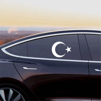 Aliauto Módne Creative Auto Nálepky štátny Znak Turecka Moon & Hviezdičkový tureckú Vlajku Auto Dekorácie PVC Otlačkom,15 cm*12 cm
