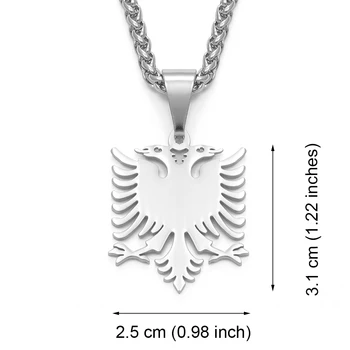 Anniyo Albánsko Eagle Prívesok Náhrdelníky Leštenie Nehrdzavejúcej Ocele, Šperky Etnických Darčeky pre Ženy, Mužov #109221