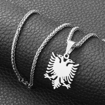 Anniyo Albánsko Eagle Prívesok Náhrdelníky Leštenie Nehrdzavejúcej Ocele, Šperky Etnických Darčeky pre Ženy, Mužov #109221
