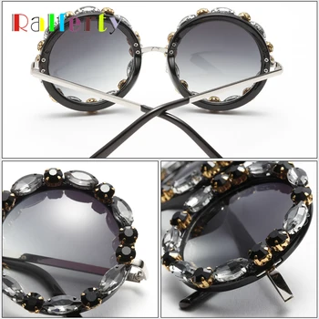 Ralferty Diamond Crystal Slnečné Okuliare Ženy, Luxusné Okrúhle Slnečné Okuliare Pre Ženy Drahokamu Pláži Dovolenku Okuliare Príslušenstvo G013
