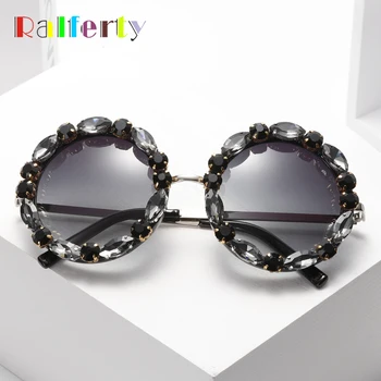 Ralferty Diamond Crystal Slnečné Okuliare Ženy, Luxusné Okrúhle Slnečné Okuliare Pre Ženy Drahokamu Pláži Dovolenku Okuliare Príslušenstvo G013