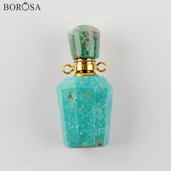 Móda Prírodné Turquoises Amazónie Parfum Fľašu Náhrdelník Difúzor 26 palec Nerezové Reťaze Náhrdelník Prívesok pre Ženy