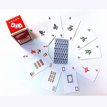 144PCS Karty Mahjong PokerHigh Kvalitný ABS Plast Poslať 2 Kocky µahké