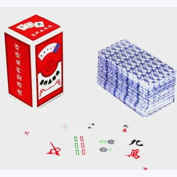 144PCS Karty Mahjong PokerHigh Kvalitný ABS Plast Poslať 2 Kocky µahké