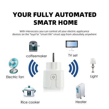 Herepow Smart WiFi Zapojte Adaptér 16A Diaľkové Ovládanie Hlasom Power Monitor Zásuvky Zásuvky Načasovanie Funkcia funguje S Alexa Domov Tuya