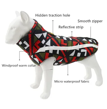 6XL Odraz Pitbull Psie Oblečenie pre Veľké Psy Zimné Pet Oblečenie pre Psa Kabát Nepremokavé Samoyed Labradors Oblečenie Šteňa Bunda