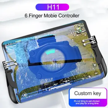 2pc H11 6 Prstom Tlačítkový ovládač pre PUBG Tablet pre Ipad, iPhone Herné Spúšť Tlačidlo Oheň Cieľom Kľúč Hry Rukoväť Ovládač