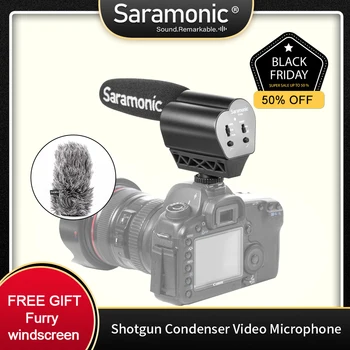 Saramonic VMIC Super-Cardioid Brokovnice Kondenzátora Video Mikrofón & Chlpaté čelné sklo pre Nikon/Canon DSLR Fotoaparát / DV Videokamera