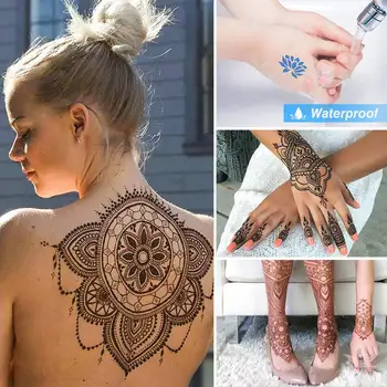 6 Farieb 12pcs/set Indickej Mehndi Henna Tattoo Vložiť Kužele Farebné Body Art Farby Nepremokavé Dočasné Tetovanie Nálepky + Vzorkovníka