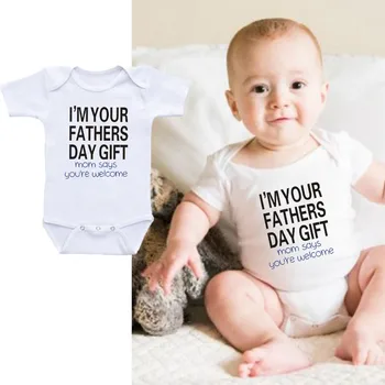 Roztomilý Otcov, Deň Dieťa Zábavné Oblečenie Novorodenca Batoľa Detská Kombinéza Krátky Rukáv Bavlna Onesie Detské Oblečenie