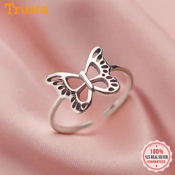 Trustdavis Reálne 925 Sterling Thai Striebro Sladké Hmyzu Motýľ Otvorenie Prstene Pre Ženy, Svadobné Party Jemné S925 Šperky DA1718