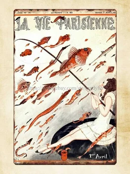 La vie parisienne 1923 časopisov kovov cín podpísať plagát, bar, pub Dekorácie Kovové Plagát 20*30 CM 8*12Inch 30*40 CM