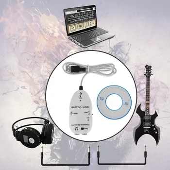 16-bitové 44.1/48 khz Gitaru na USB Zvuk Prehrávač Zvuková Karta Effector Rozhranie pre Prepojenie Audio Kábel Nahrávanie Hudby Adaptér pre PC/Mac