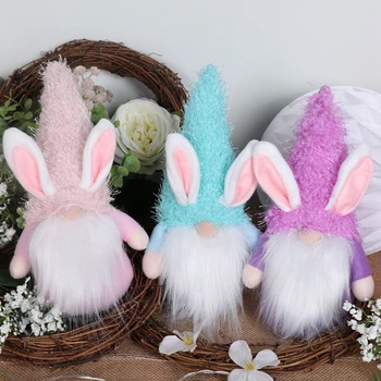 Veľkonočné Trpaslíci Elf Bábika Veľkonočné Dekorácie Pre Domov 2021 Happy Easter Bunny Deti Darček Bábika Ornament Veľkonočné Trpaslík Bábika Strany Dodanie
