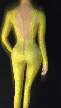 3D Vytlačené Úsek Jumpsuit Ženy Kamienkami Jeden Kus Kombinézu Sexy Oblečenie Fáze Oblečenie Spevák, Tanečník Výkon Kostým