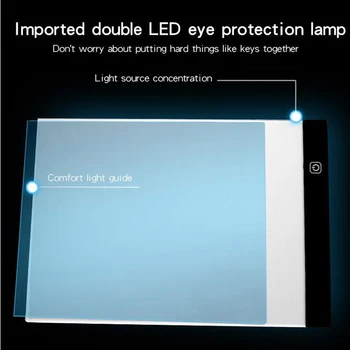 A5 LED Diamond Maľovanie Lightpad Tablet Ultratenké 3,5 mm Pad Vzťahujú na EU/UK/AU/US/USB Konektor Výšivky la casa de abstraktných serie BG72
