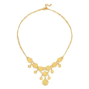 Arabský staroveké MINCE reťaze náhrdelník pre Ženy je Zlatá Farba Blízkom Východe, Mince, Šperky Svadby/Strana Darček