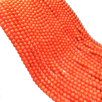 Orange Okrúhly tvar voľné korálky coral korálky pre Šperky, Takže DIY náramok, náhrdelník Príslušenstvo 5mm