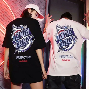 2020 Módne Tričko Streetwear Lete Punk Topy Tees Ženy Vytlačené krátky Rukáv tshirts Bežné Hip Hop Pár oblečenie, Oblečenie