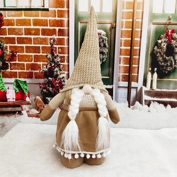 Plyšové Vianočné Ozdoby Zdvíhateľnej Stojí Hračka Snehuliak Gnome Klobúk Dekorácie Usporiadanie Bábiky Santa Claus Bábika Deti Darčeky