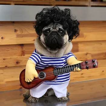 Vtipné Pes Kostýmy gitarista Pet Oblečenie Šteňa Oblečenie Halloween Oblečenie pre psy, Pre Malé Psy francúzsky Buldog Pet Kostýmy 15Q