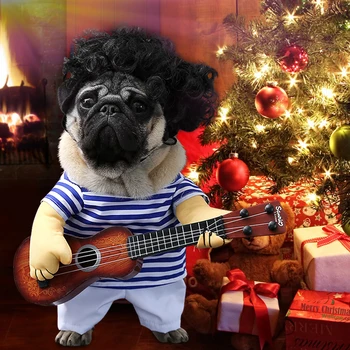 Vtipné Pes Kostýmy gitarista Pet Oblečenie Šteňa Oblečenie Halloween Oblečenie pre psy, Pre Malé Psy francúzsky Buldog Pet Kostýmy 15Q