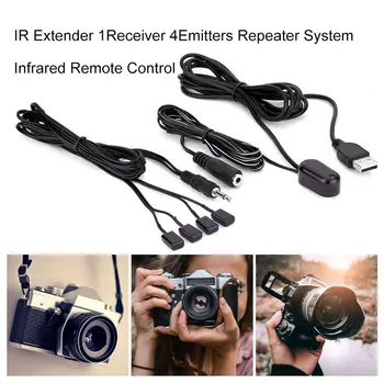 IR rozširovacie zariadenie 1receiver 4emitters Repeater Systém Infračerveného Diaľkového Ovládania Audio / Video Prehrávačov IR Prijímač ONLENY