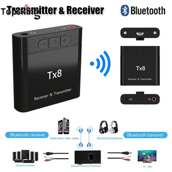 Nové TX8 2 V 1 Skutočný Stereo Bluetooth 5.0 Prijímač Vysielač Bluetooth Bezdrôtovým Audio Adaptér 3,5 MM AUX Pre Domáce TV MP3 PC