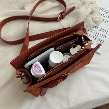 Pätka taška MATNÉ pu taška na rameno tote tašky, študentské tašky knihu pre mladé dámy telefón nákupné tašky kabelky