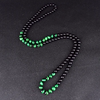 Prírodné Obsidian Zelená Tigrie Oko, Náhrdelníky, Korálky Ženy Móda Prírodné Onyxs Jogy Modlitba Šperky Nové Collier Homme Drop shipping