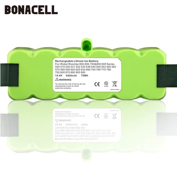 Bonacell 6.4 Ah 14,8 V V, Li-ion Batéria pre iRobot Roomba 500 600 700 800 Series 530 560 580 620 630 650 760 770 780 790 870 880 L50