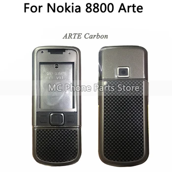 Plný Bývanie Pre Nokia 8800 Arte Carbon 8800 Sapphire ARTE Späť Kryt Batérie Stredný Rám Doska S Tlačidlo Klávesnice