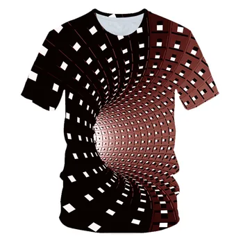 Nové 2020 detské Letné Čierne Biele tričko Chlapci Dievčatá Farebné Psychedelic Vortes Otvor 3D Tlač T-shirt Deti Cool Tričká Topy