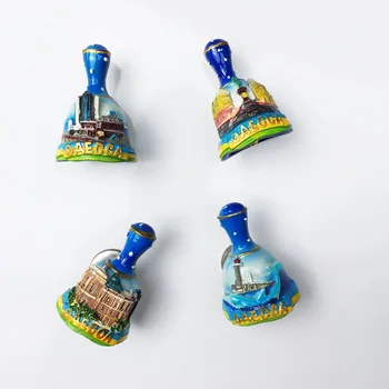 Magnety na chladničku Suvenírov ukrajinskej Odese Turistické Atrakcie 3D Bell Živice Maľované Remesiel Magnetické Domáce Dekorácie Roztomilý Darček