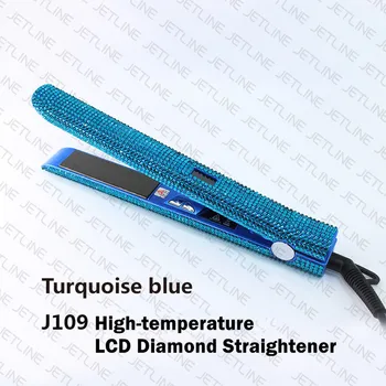 Vlasy Ploché Železo Straightener 2 v 1, Vlasy, kulmy na vlasy, Žehličky Ploché Železo Curler Šumivé Crystal Kamienkami Bling Straightener