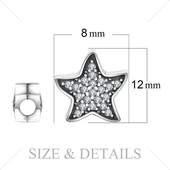 JewelryPalace Hviezdice 925 Sterling Silver Korálky Charms Striebro 925 Originálny Náramok Pre Striebro 925 pôvodný Pre Šperky Robiť