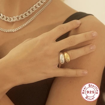 ROXI Trendy Veľké Lesklé Prstene pre Ženy, Mužov, Svadobný Prsteň 925 Sterling Silver Prst Krúžky Zásnubný Prsteň Jemné Šperky Anillo
