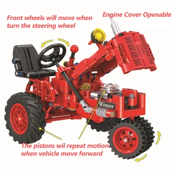 Víťaz 7070 302pcs Tvorivé Technic Série Classic Starý Traktor Nastaviť Stavebné Bloky Vzdelávacie Tehly Vianočný Darček Juguete