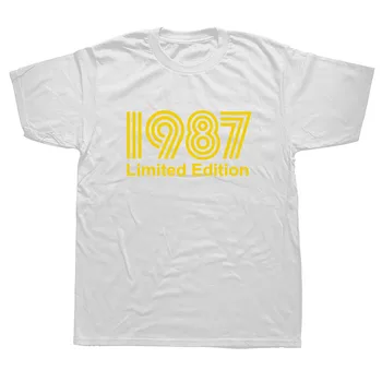 Limitovaná Edícia Roku 1987 Zábavné Grafické T-Shirt Pánske Letné Štýl Módy Krátke Rukávy Nadrozmerné Streetwear, T Košele