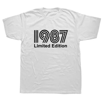 Limitovaná Edícia Roku 1987 Zábavné Grafické T-Shirt Pánske Letné Štýl Módy Krátke Rukávy Nadrozmerné Streetwear, T Košele