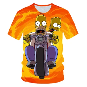 Nové muži ženy obezita T-shirt Simpson 3D T shirt Harajuku legrační karikatúra Simpsonovci T-shirt O-krku-krátke rukáv bežné Tričko
